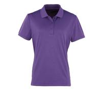 Premier Women's Coolchecker Pique Polo Shirt in Purple | Size: 16 Premier Purple 16