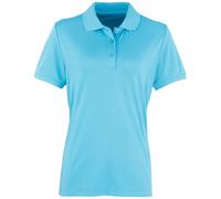 Premier Women's Coolchecker Short Sleeve Pique Polo T-Shirt in Turquoise | Size: Large Premier Turquoise L