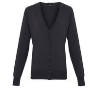 Premier Women's Cotton Acrylic V Neck Cardigan in Charcoal | Size: 18 Premier Charcoal 18