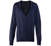 Premier Women's Cotton Acrylic V Neck Cardigan in Navy | Size: 14 Premier Navy 14