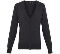 Premier Women's Button-through Knitted Cardigan Charcoal 24