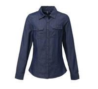 Premier Women's Denim Jean Style Stitching Shirt in Indigo | Size: Medium Premier Indigo M
