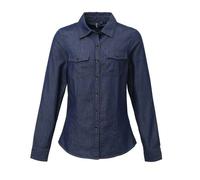 Premier Women's Denim Jean Style Stitching Shirt in Indigo | Size: Small Premier Indigo S