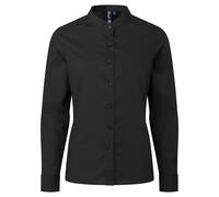 Premier Women's Grandad Collar Formal Shirt in Black | Size: XL Premier Black XL
