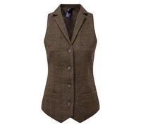 Premier Women's Herringbone Waistcoat in Brown | Size: 16 Premier Brown 16