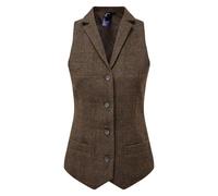 Premier Women's Herringbone Waistcoat in Light Brown | Size: XS Premier Light Brown XS