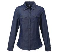 Premier Women's Jeans Stitch Long Sleeve Denim Shirt in Indigo | Size: Medium Premier Indigo M