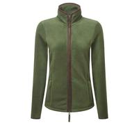 Premier Womens/Ladies Artisan Contrast Trim Fleece Jacket (Moss Green/Brown) - Size Small