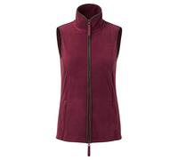 Premier Womens/Ladies Artisan Fleece Gilet (L) (Burgundy/Brown)