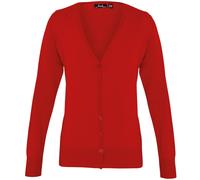 Premier Womens/Ladies Button Through Long Sleeve V-neck Knitted Cardigan