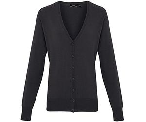 Premier Womens/Ladies Button Through Long Sleeve V-neck Knitted Cardigan