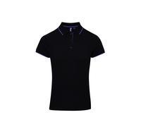 Premier Women's Contrast Coolchecker Polo Shirt in Black | Size: Medium Premier Black M
