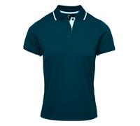 (L, Navy/White) Premier Womens/Ladies Coolchecker Contrast Pique Polo Shirt