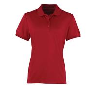 Premier Womens/Ladies Coolchecker Pique Polo Shirt (Burgundy) - Size 8 UK