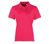 Premier Womens/Ladies Coolchecker Pique Polo Shirt (Hot Pink) - Size 8 UK