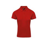 Premier Unisex Womens/Ladies Coolchecker Plus Piqu Polo With CoolPlus (Red) - Size Medium