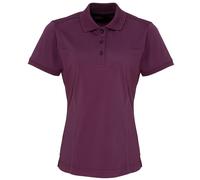 Premier Womens/Ladies Coolchecker Short Sleeve Pique Polo T-Shirt (Aubergine) - Purple - Size X-Small