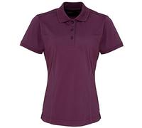 Premier Womens/Ladies Coolchecker Short Sleeve Pique Polo T-Shirt (L) (Aubergine)