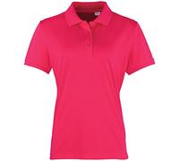 Premier Womens/Ladies Coolchecker Short Sleeve Pique Polo T-Shirt (L) (Hot Pink)