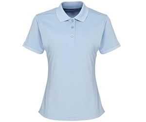 Premier Womens/Ladies Coolchecker Short Sleeve Pique Polo T-Shirt (L) (Light Blue)