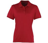 Premier Womens/Ladies Coolchecker Short Sleeve Pique Polo T-Shirt (S) (Burgundy)