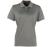 Premier Womens/Ladies Coolchecker Short Sleeve Pique Polo T-Shirt (S) (Dark Grey)