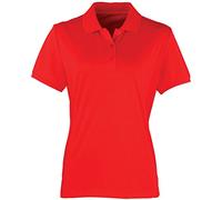Premier Womens/Ladies Coolchecker Short Sleeve Pique Polo T-Shirt (XL) (Strawberry Red)