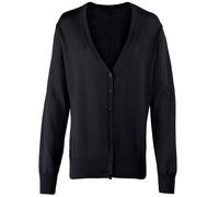 Premier Womens/Ladies Cotton Acrylic V Neck Cardigan (Black) - Size 22 UK