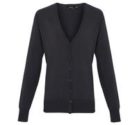 Premier Womens/Ladies Cotton Acrylic V Neck Cardigan (Charcoal) - Size 22 UK