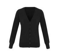 Premier Womens/Ladies Essential Acrylic V Neck Cardigan (Black) - Size 26 UK