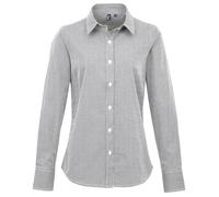 Premier Women's Gingham Long-Sleeved Shirt in Black | Size: 16 Premier Black 16