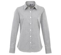 Premier Women's Gingham Long-Sleeved Shirt in Black | Size: 20 Premier Black 20