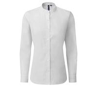 Premier Womens/Ladies Grandad Collar Formal Shirt (L) (White)