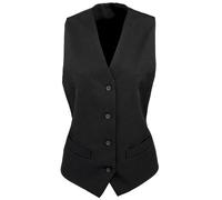 Premier Women's Lined Polyester Waistcoat Bar Wear Catering in Black | Size: XL Premier Black XL