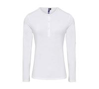 Premier Womens/Ladies Long John Plain Roll Sleeve T-Shirt (White) - Size 8 UK