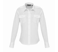 Premier Women's Long-Sleeved Pilot Shirt in White | Size: 18 Premier White 18