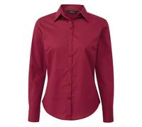 Premier Womens/Ladies Long-Sleeved Shirt (Burgundy) - Size 26 UK