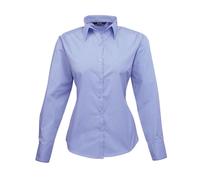 Premier Womens/Ladies Long-Sleeved Shirt (Mid Blue) - Size 26 UK