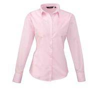 Premier Womens/Ladies Long-Sleeved Shirt (Pink) - Size 26 UK