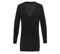Premier Womens/Ladies Longline V Neck Knitted Cardigan (18) (Black)