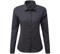 Premier Womens/Ladies Maxton Gingham Long-Sleeved Shirt RW9633