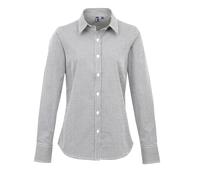 Premier Womens/Ladies Microcheck Long Sleeve Shirt RW5523