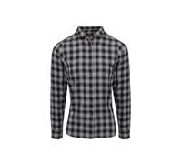 Premier Womens/Ladies Mulligan Checked Long-Sleeved Shirt (Steel/Black) - Blue/Dark Grey - Size 2XL
