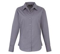Premier Womens/Ladies Poplin Long-Sleeved Blouse (16) (Steel)