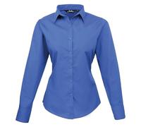 Premier Womens/Ladies Poplin Long-Sleeved Blouse (18) (Royal)