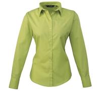Premier Womens/Ladies Poplin Long-Sleeved Blouse (24) (Lime)