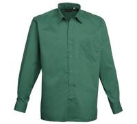 Premier Womens/Ladies Poplin Long-Sleeved Blouse (6) (Emerald)