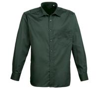 Premier Women's poplin Long Sleeve Blouse, Ladies Plain Work Shirt-Bottle-Size 8