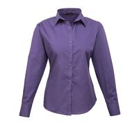 Premier Womens/Ladies Poplin Long-Sleeved Blouse (Purple) - Size 22 UK