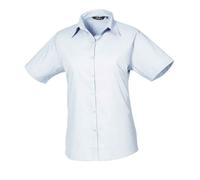 Premier Womens/Ladies Poplin Short-Sleeved Blouse (Light Blue) - Size 26 UK